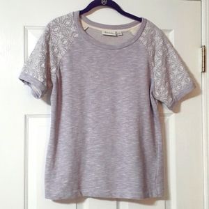 Denim and Co lavender short sleeve shirt